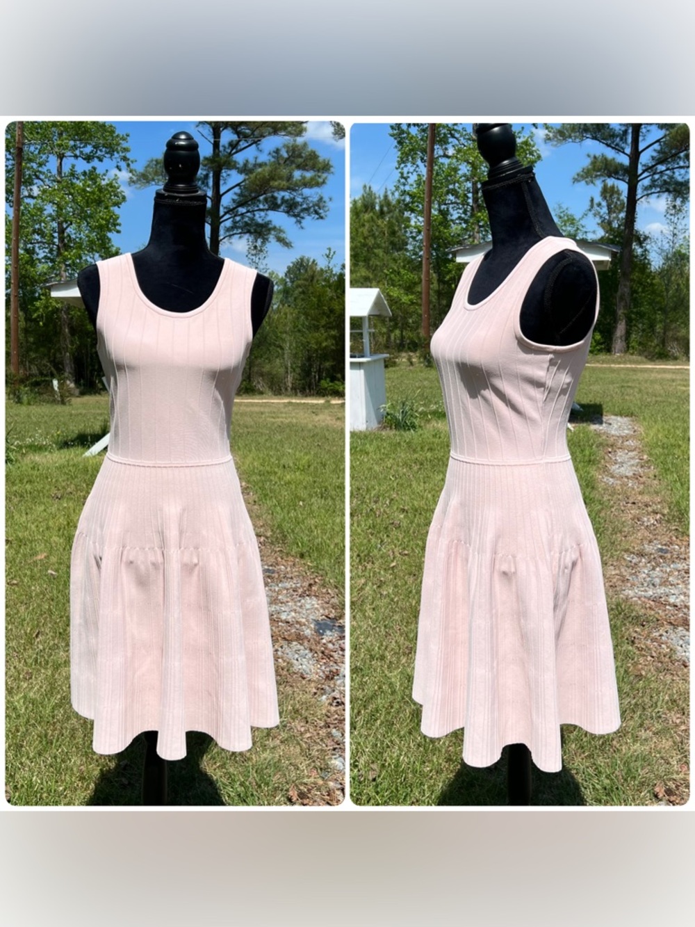 Pink Tartan Blush Pink Sleeveless Ballet Dress Ribbed Knit NWT Women’s Size M